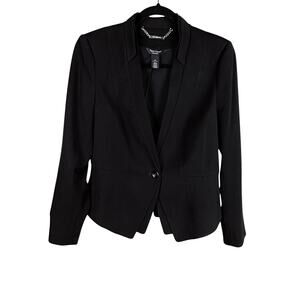 White House Black Market (WHBM)  Black 1-button Jacket sz 12 petite12 p